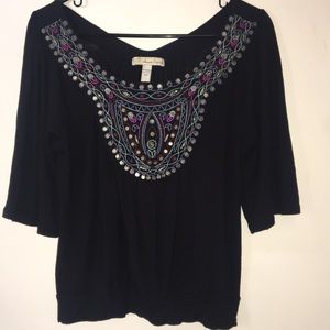 American Rag 3/4 embellished shirt